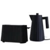 Alessi - Plisse Electric Kettle & Toaster Set Black -Kitchen Supplies 165665 Large