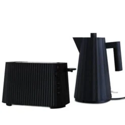 Alessi - Plisse Electric Kettle & Toaster Set Black