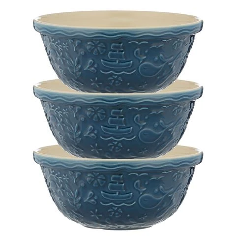 Mason Cash - Nautical Mixing Bowl Set Navy Blue 29cm 3pce 3 Mason Cash - Nautical Mixing Bowl Set Navy Blue 29cm 3pce