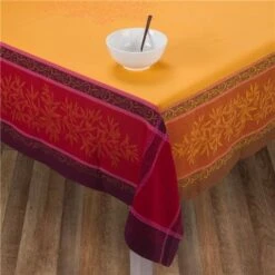 L'Ensoleillade - Olive Jacquard Tablecloth Treated 350x160cm