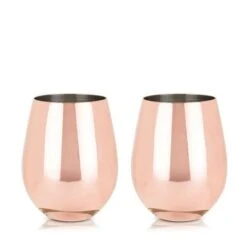 Viski - Stemless Wine Glass Copper Set 2pce