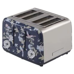 Laura Ashley - Elveden 4 Slice Toaster Blue & Silver