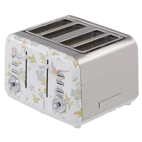 Laura Ashley - Elveden 4 Slice Toaster White & Silver 3 Laura Ashley - Elveden 4 Slice Toaster White & Silver