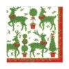 Caspari - Christmas Napkin Animal Topiaries 20pce -Kitchen Supplies 191899 Large