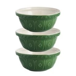 Mason Cash - Earthenware Mixing Bowl Green 29cm Set 3pce