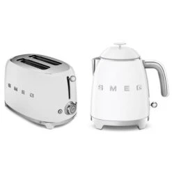 Smeg - 50s Retro White Mini Kettle & Toaster Set