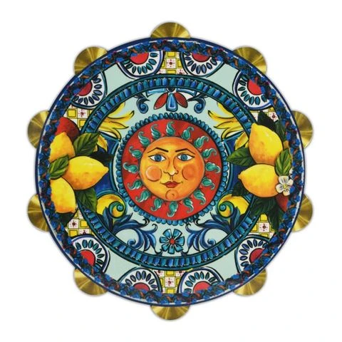 Baci Milano - Joke Sicily Blue Tambourine Cutting Board Large 3 Baci Milano - Joke Sicily Blue Tambourine Cutting Board Large