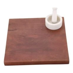 OneWorld - Timber Board With Mortar & Pestle