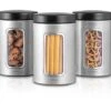 Brabantia - Canister Matte Steel Set 3pce -Kitchen Supplies 304438 Large