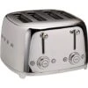 Smeg - 50's Retro 4 Slot Toaster TSF03 Chrome -Kitchen Supplies 441360 Large