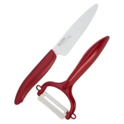 Kyocera - Ceramic Utility Knife & Peeler Red Set 2pce