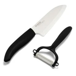 Kyocera - Ceramic Santoku Knife & Peeler Black Set 2pce