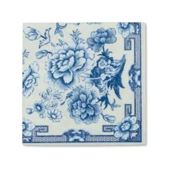 Caspari - Cocktail Napkins Blue And White 20pce