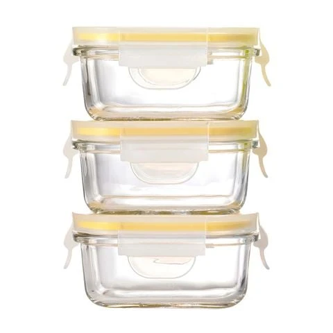 Glasslock - Baby Food Rectangular Container Set 3pce 3 Glasslock - Baby Food Rectangular Container Set 3pce