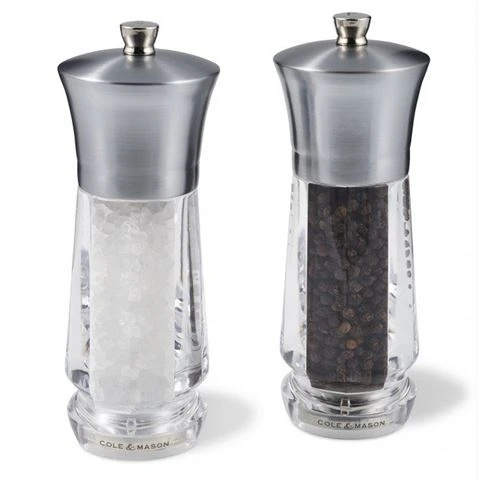 Cole & Mason - Exford Nickel Salt & Pepper Mill Set 2pce 3 Cole & Mason - Exford Nickel Salt & Pepper Mill Set 2pce