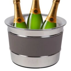 Giobagnara - Ocean Champagne S/S Bucket Calfskin Large Smoke