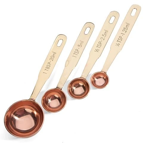 Academy Home Goods - Copper-Plated Measuring Spoon Set 4pce 3 Academy Home Goods - Copper-Plated Measuring Spoon Set 4pce