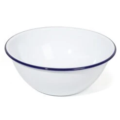 Falcon - Enamel Mixing Bowl White & Blue Rim 24cm