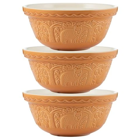 Mason Cash - In The Forest Mixing Bowl Bear Ochre Set 3pce 3 Mason Cash - In The Forest Mixing Bowl Bear Ochre Set 3pce