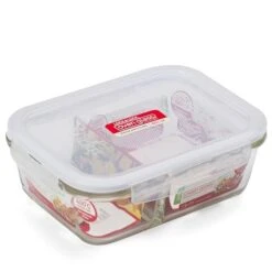 Lock & Lock - Oven Glass Rect. Container W/Divider 950ml