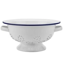 Falcon - Enamel Colander White & Blue