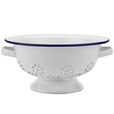 Falcon - Enamel Colander White & Blue 3 Falcon - Enamel Colander White & Blue